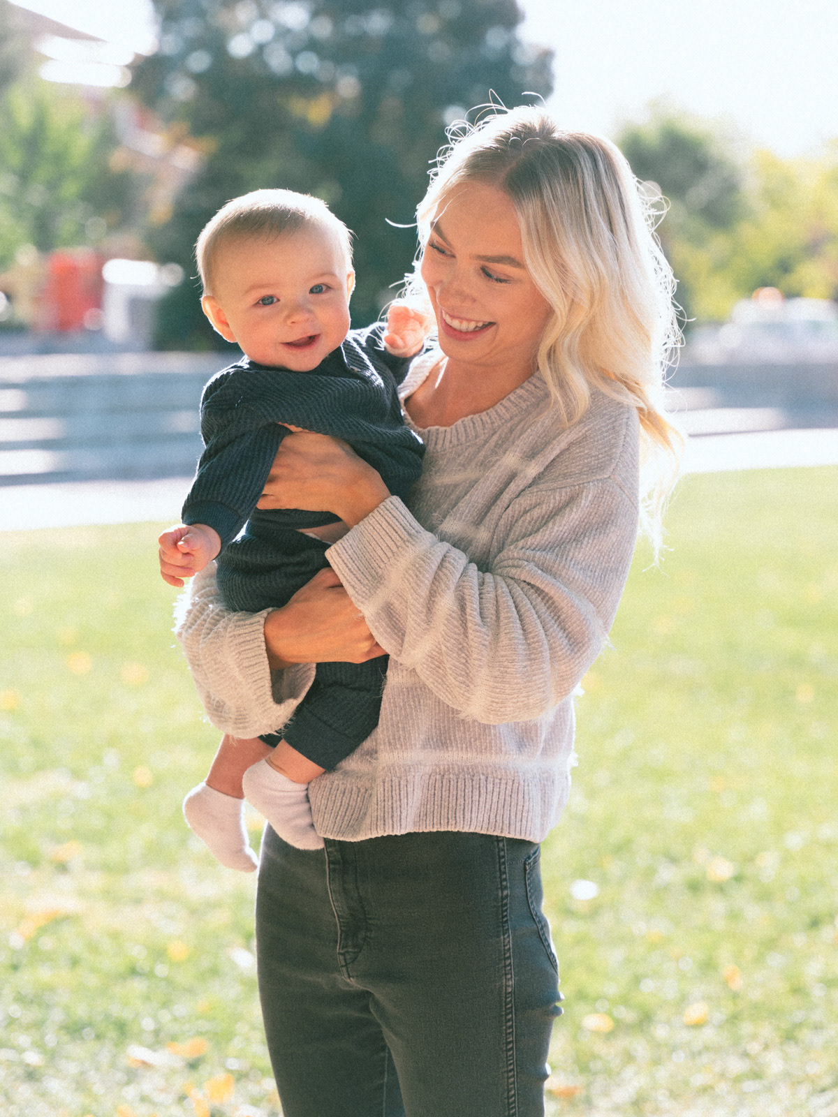 vibrant photo of a mom holding her young son